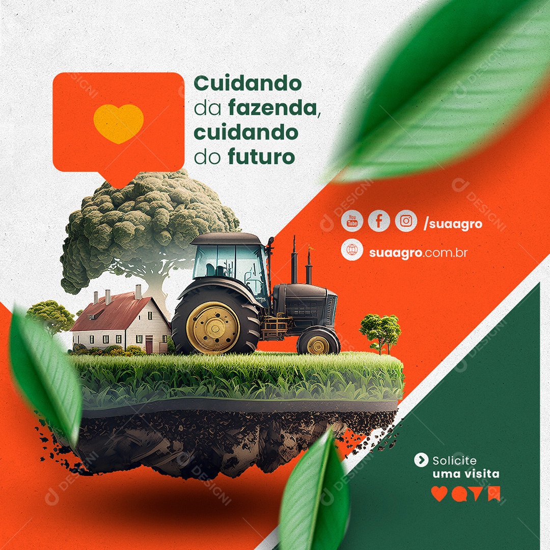 Cuidando Da Fazenda Cuidando Do Futuro Agropecuária Social Media PSD Editável
