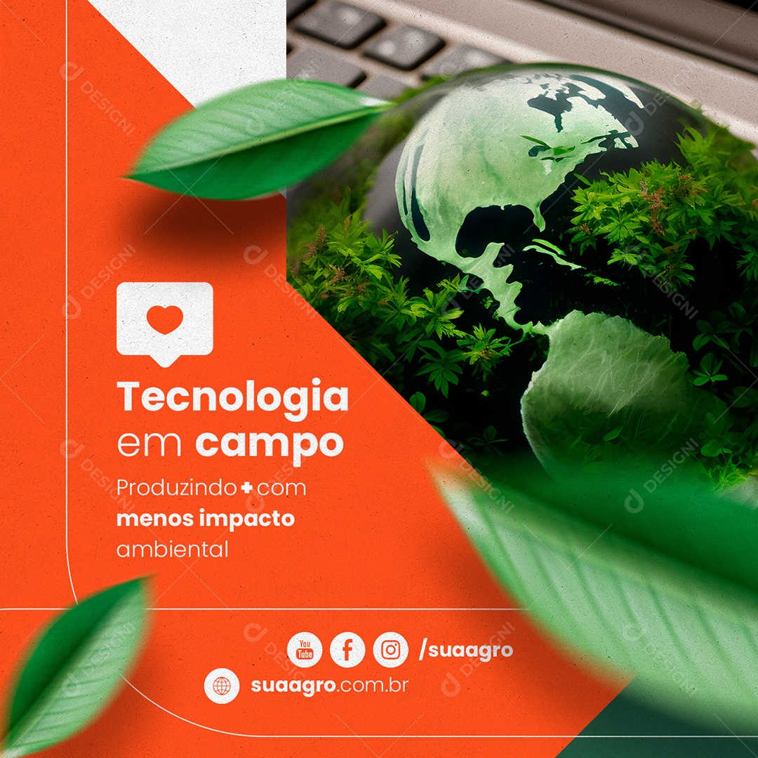 Tencnologia Em Campo Agropecuária Social Media PSD Editável