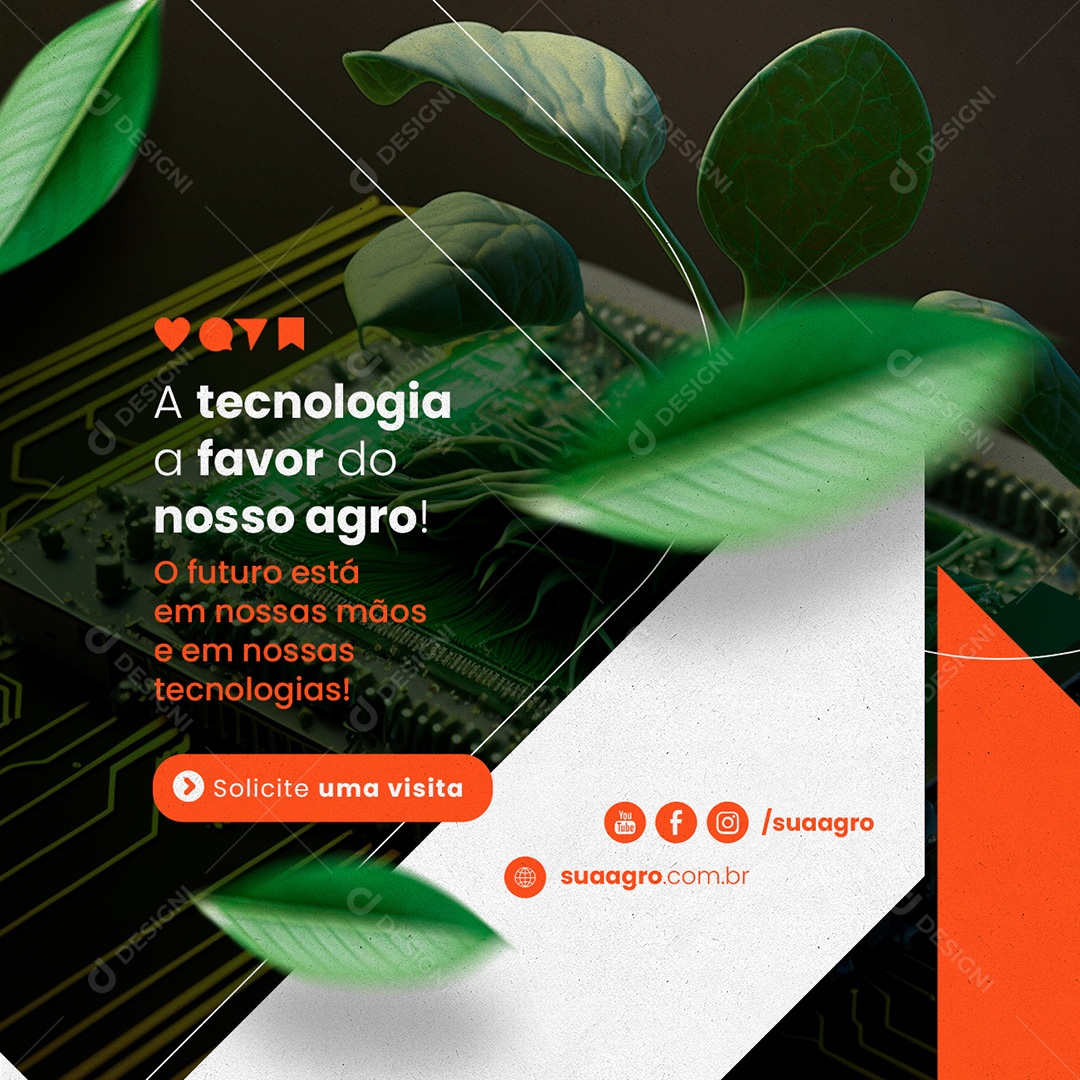 A Tecnologia A Favor Do Nosso Agro O Futuro Está Em Nossas Mãos Agropecuária Social Media PSD Editável