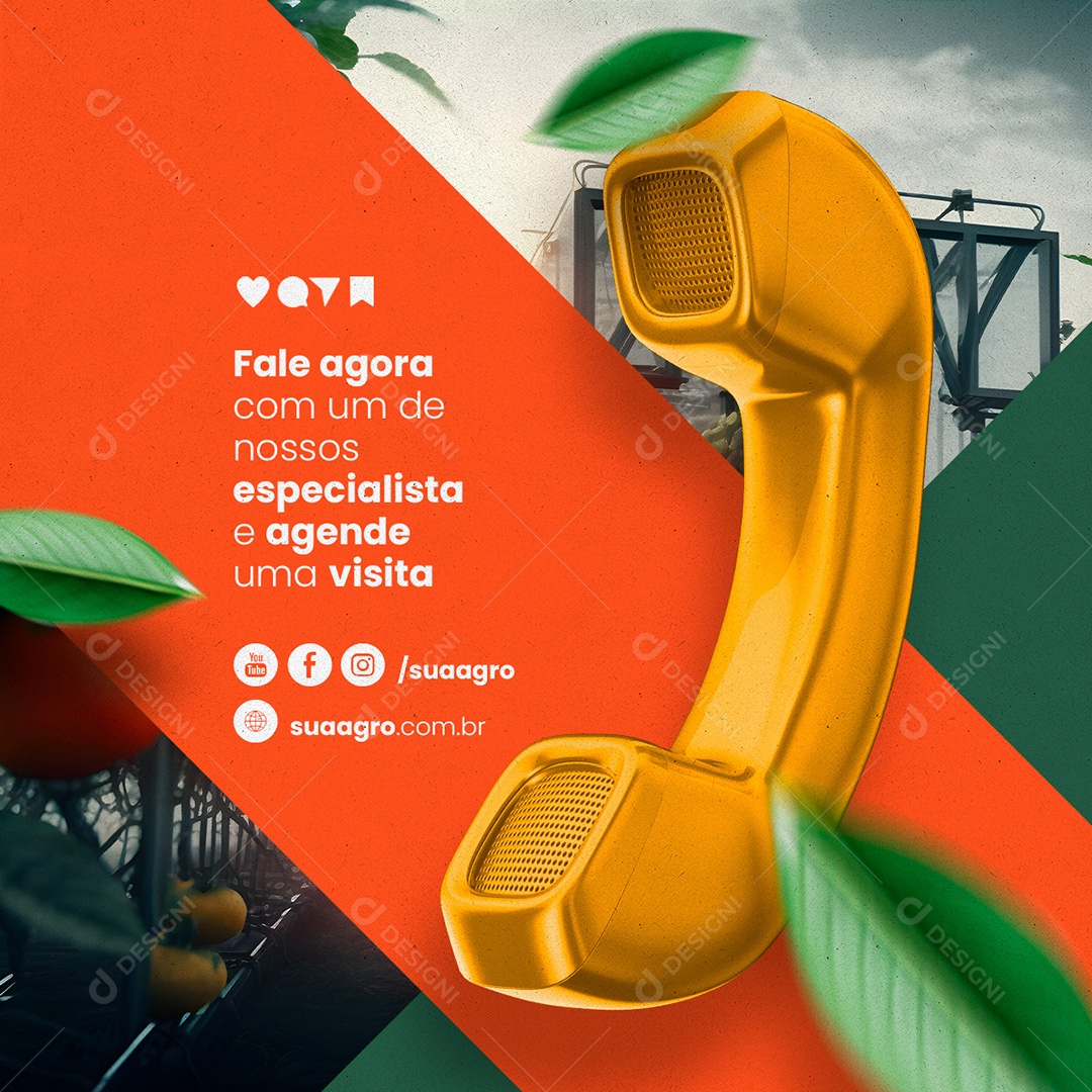 Fale Agora Com Um De Nossos Especialista E Agende Uma Visita Agropecuária Social Media PSD Editável