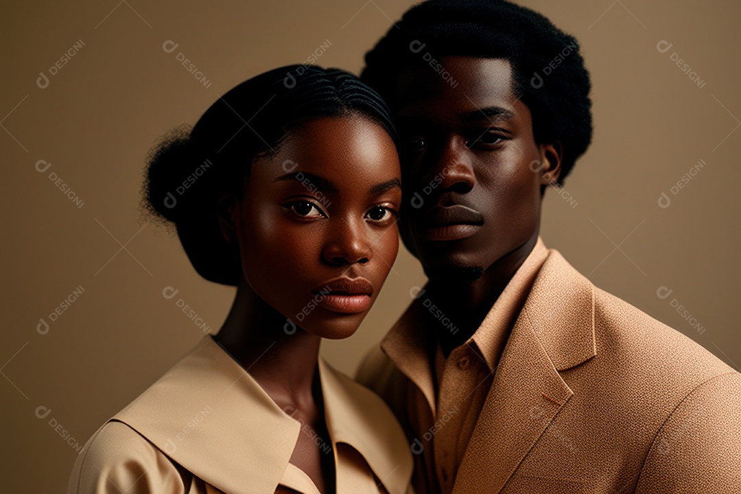 Imagem de homem e mulher jovens realistas.