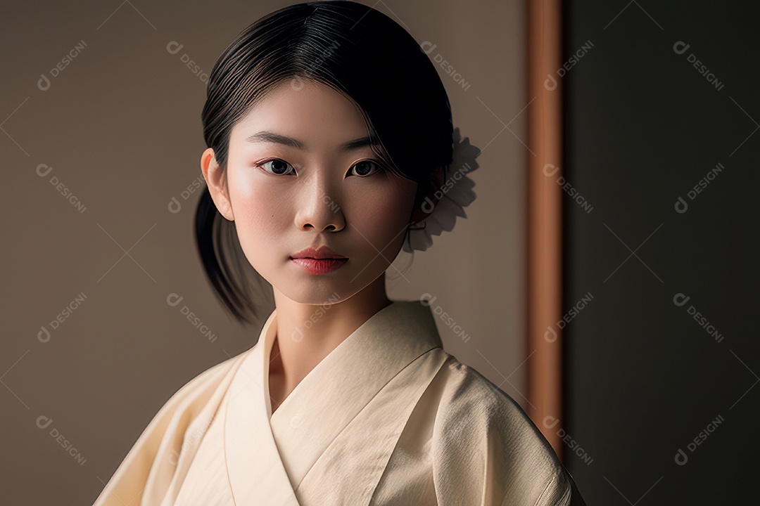 Linda imagem de mulher jovem realista.