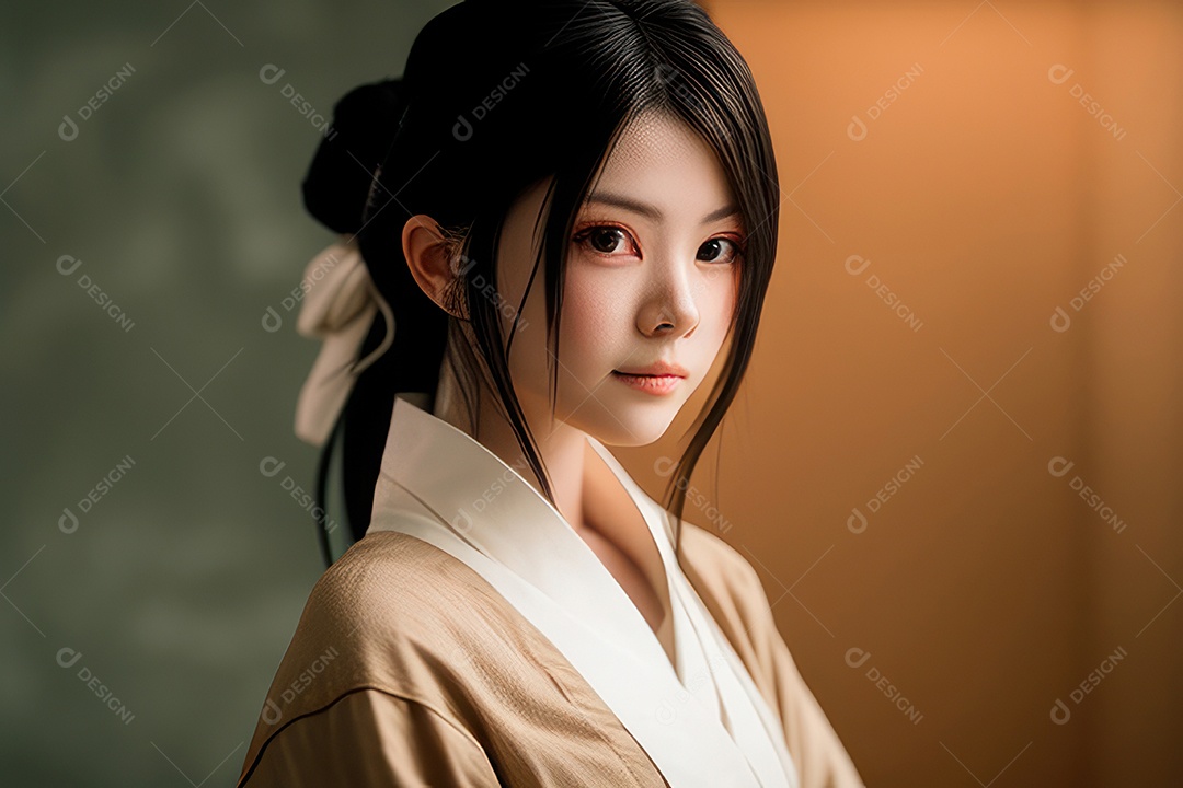 Linda imagem de mulher jovem realista.