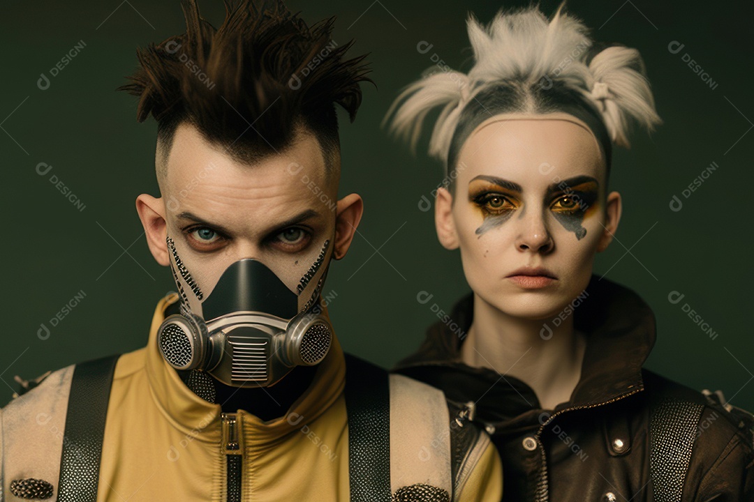 Imagem de homem e mulher jovens realistas.