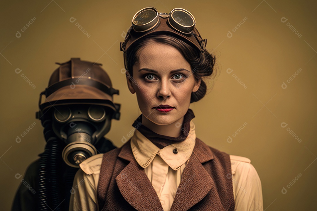 Imagem de homem e mulher jovens realistas.