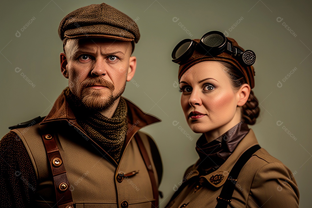 Imagem de homem e mulher jovens realistas.