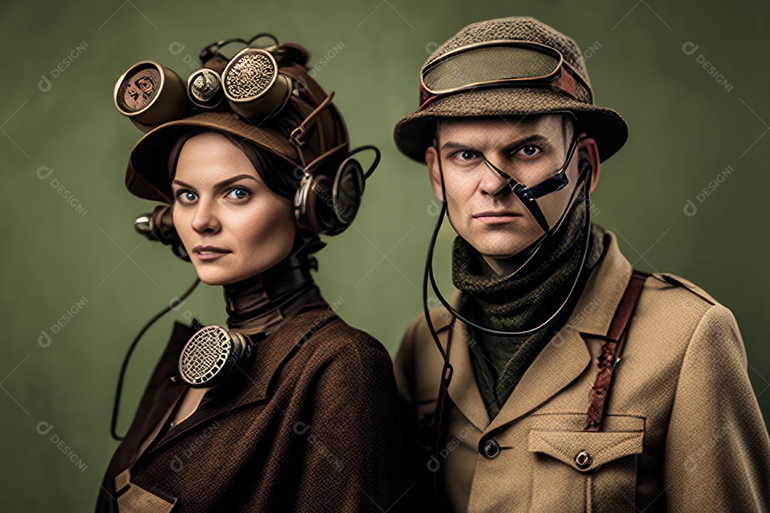 Imagem de homem e mulher jovens realistas.