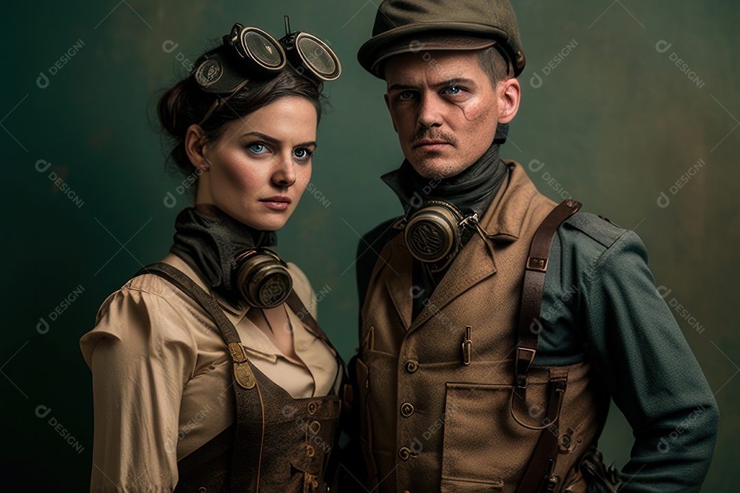 Imagem de homem e mulher jovens realistas.