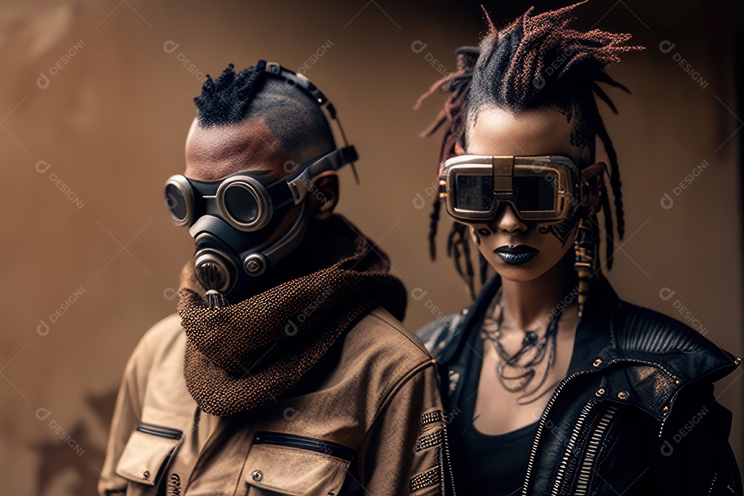 Imagem de homem e mulher jovens realistas.