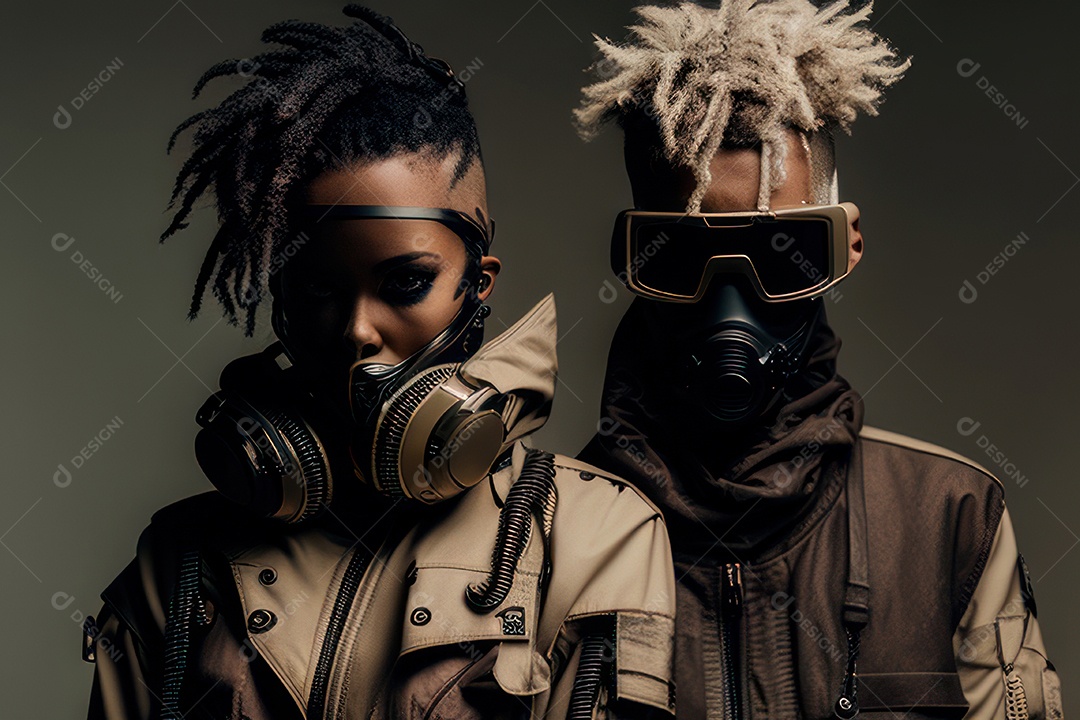 Imagem de homem e mulher jovens realistas.