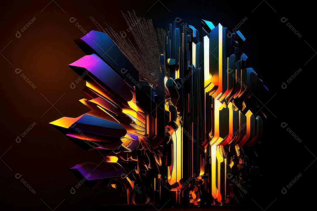 Abstrato fundo cristais coloridos brilhantes.