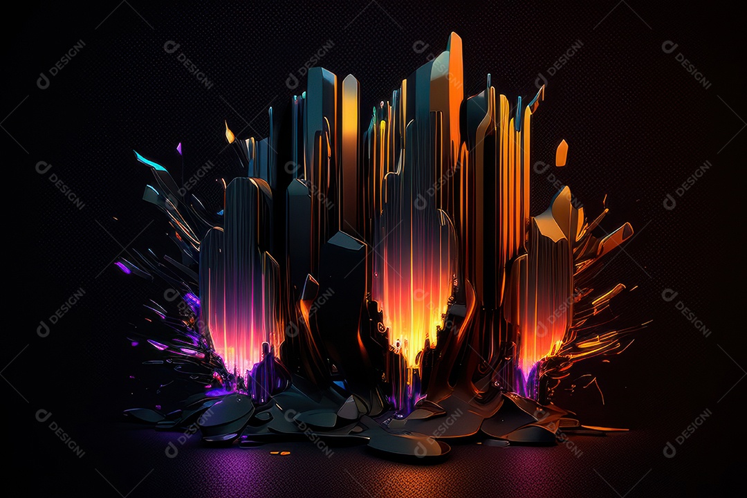 Abstrato fundo cristais coloridos brilhantes.