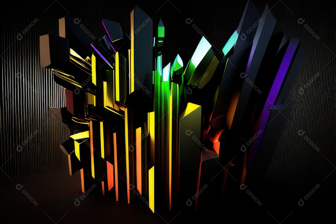 Abstrato fundo cristais coloridos brilhantes.