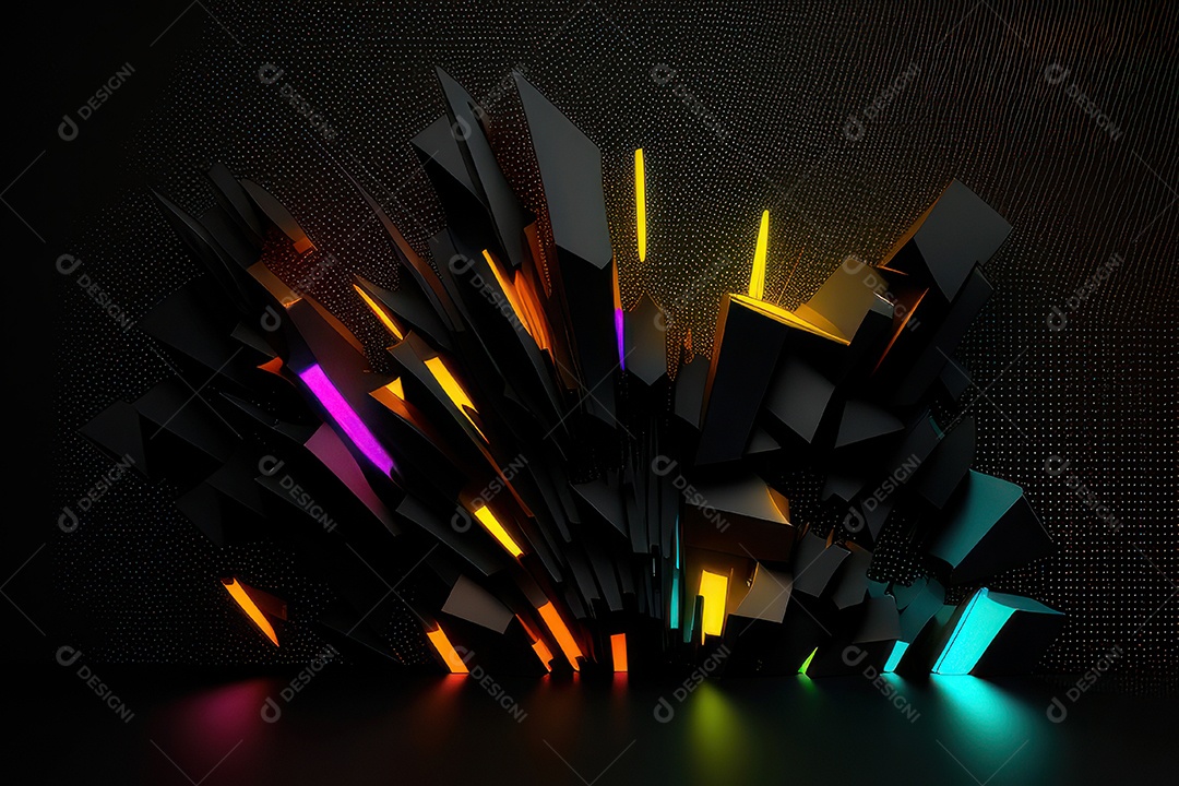 Abstrato fundo cristais coloridos brilhantes.