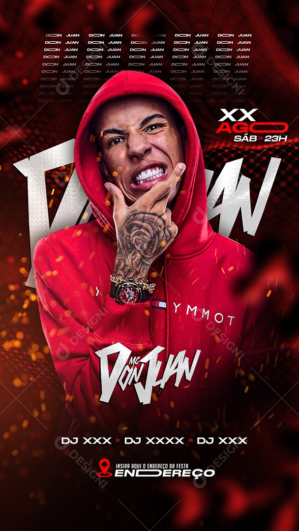 Story Agenda Agosto Don Juan Flyer Social Media PSD Editável