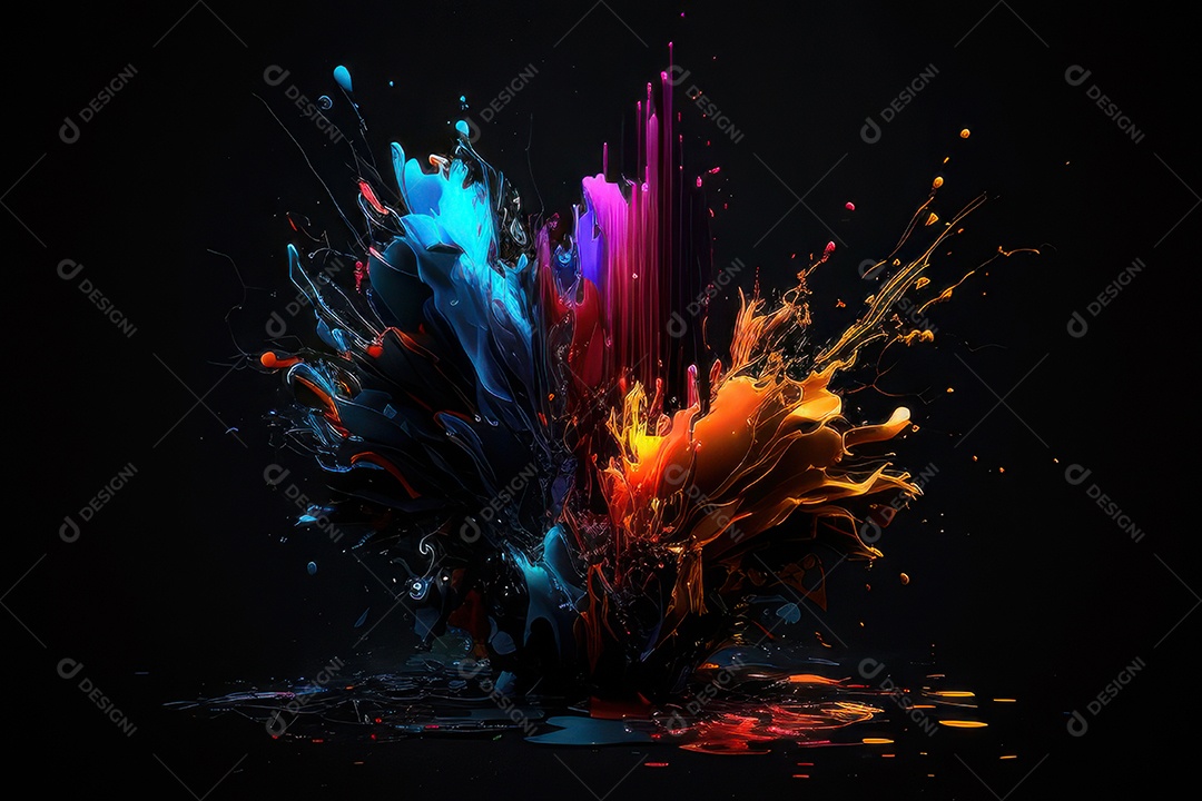 Fundo abstrato linhas neon coloridos.