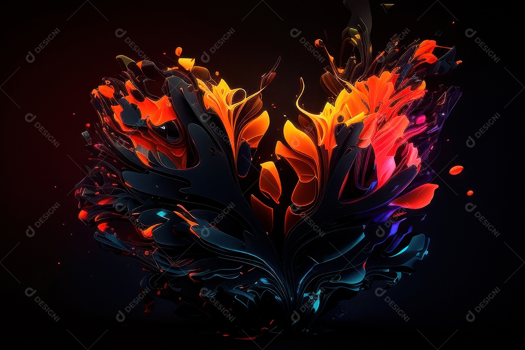 Fundo abstrato linhas neon coloridos.