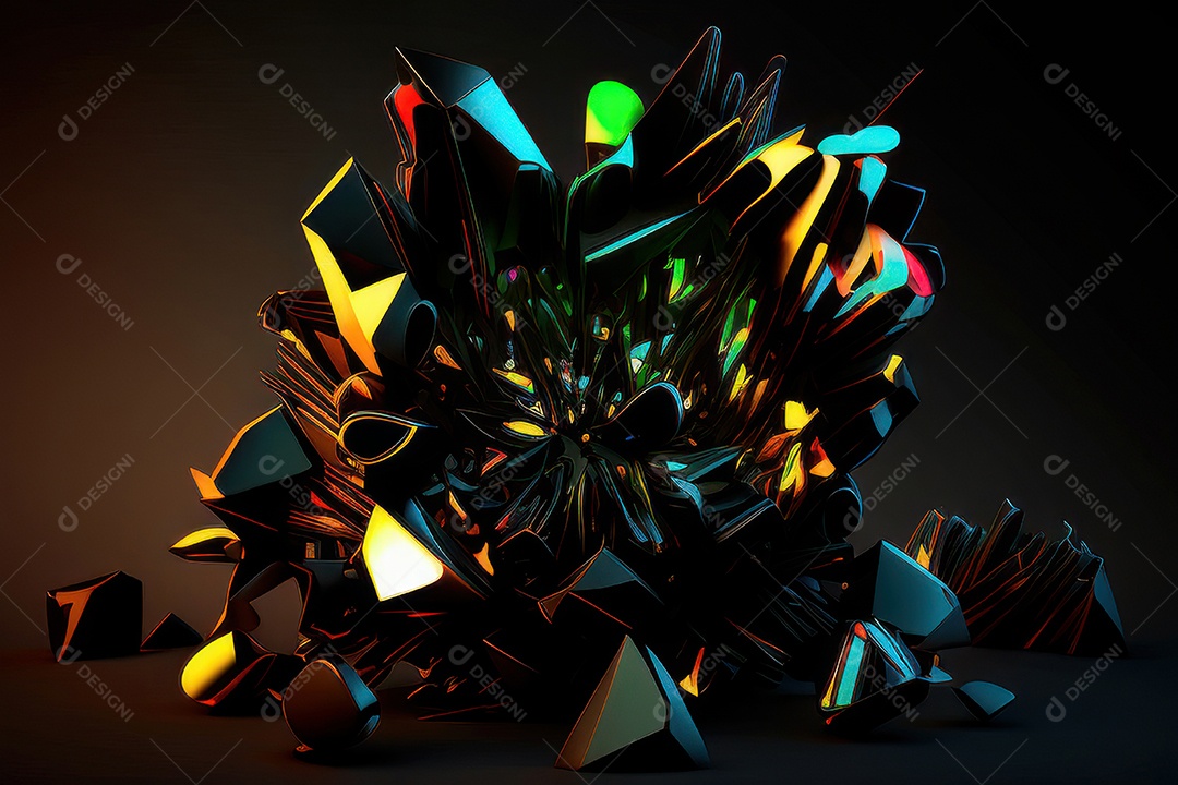 Abstrato fundo cristais coloridos brilhantes.