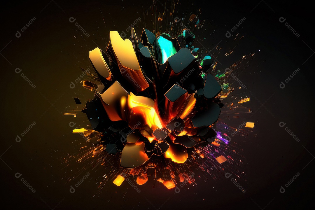 Abstrato fundo cristais coloridos brilhantes.