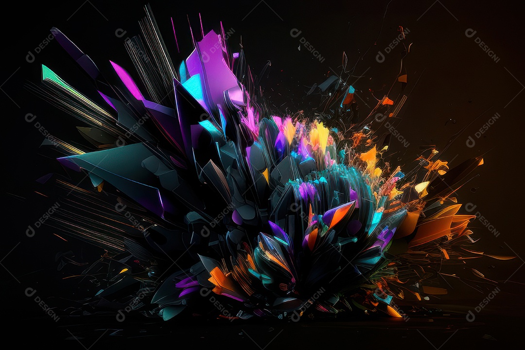 Abstrato fundo cristais coloridos brilhantes.