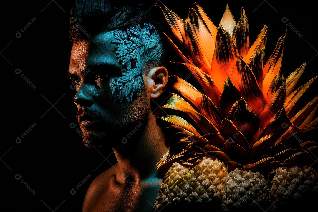 Imagem de homem jovem assustador realista.