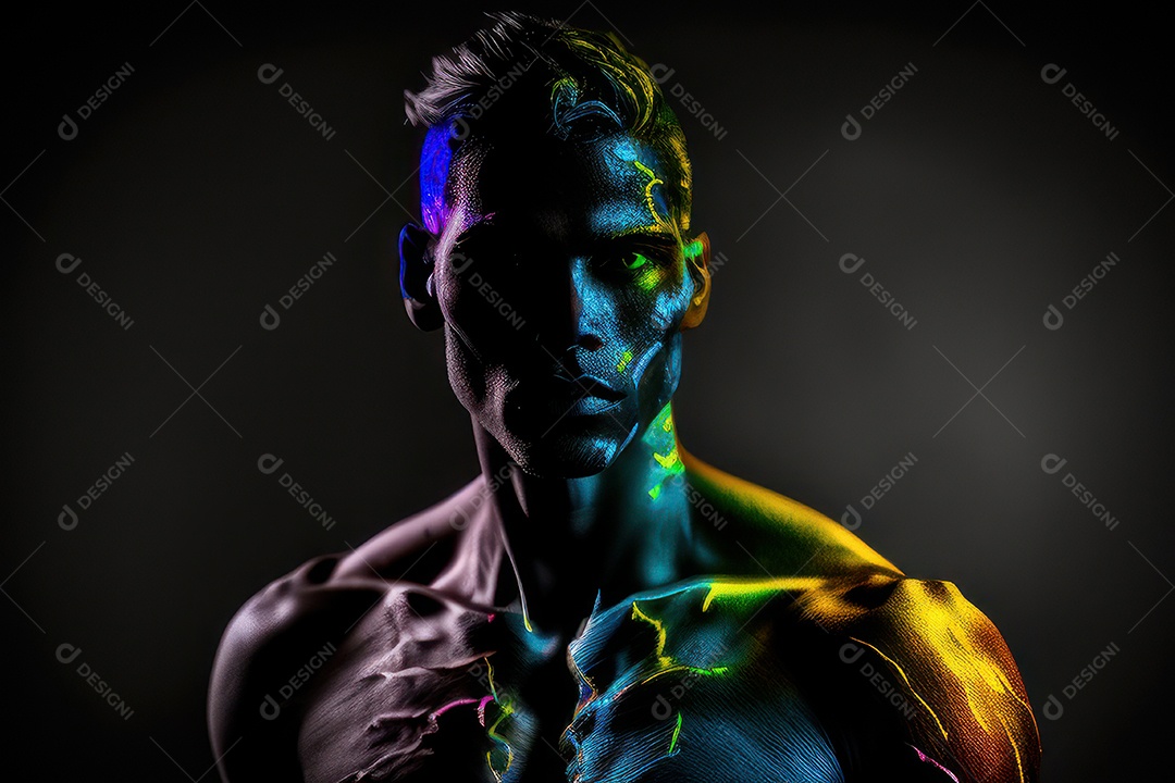 Imagem de homem jovem assustador realista.