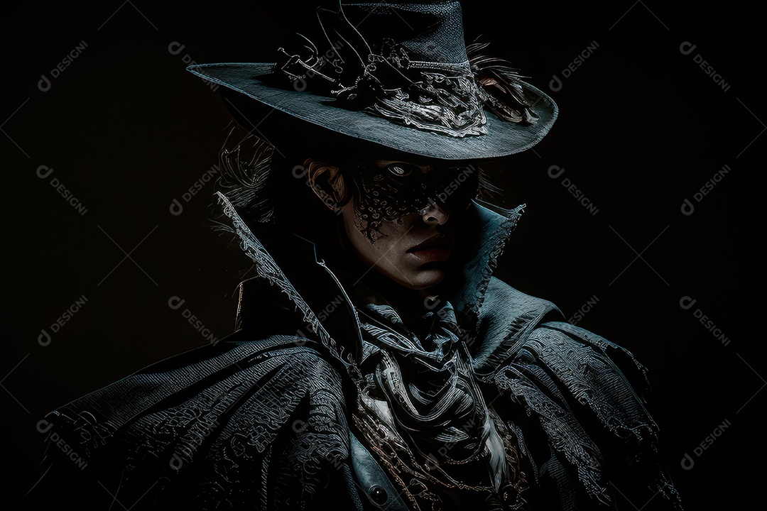 Imagem de mulher jovem realista assustadora.