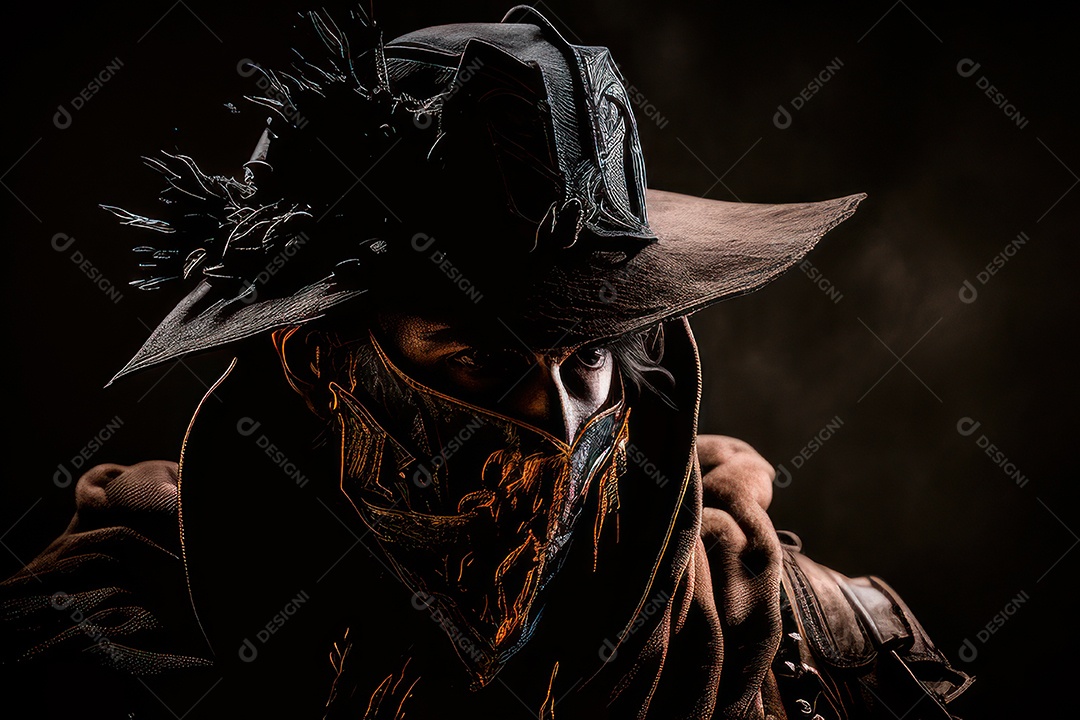 Imagem de homem jovem assustador realista.