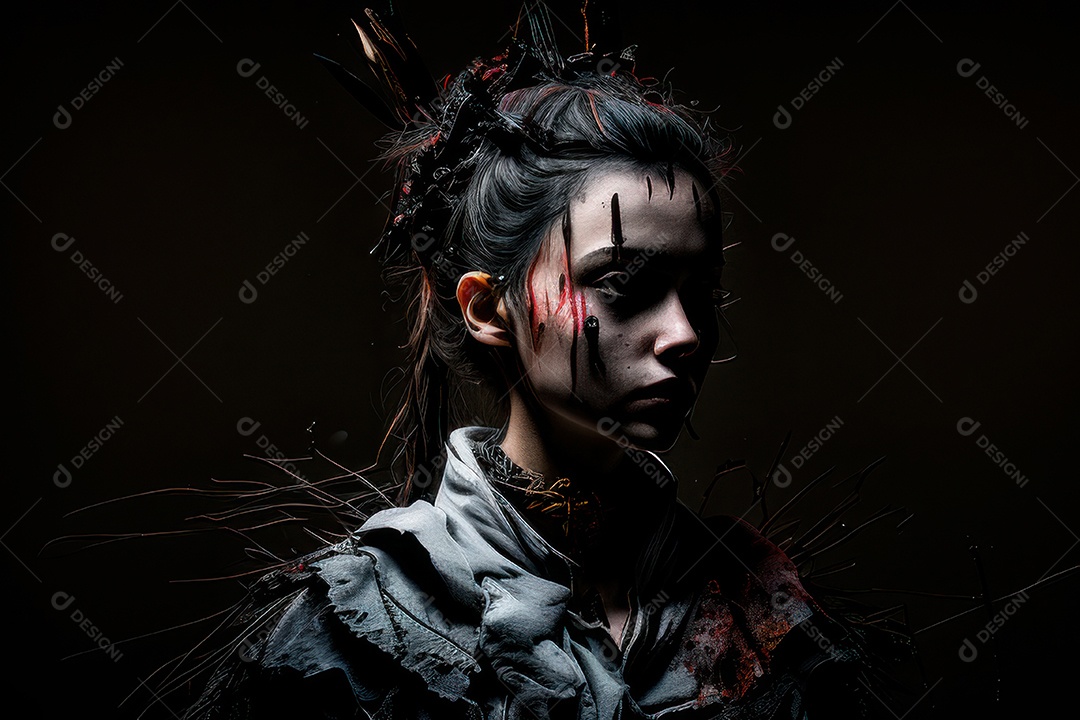 Imagem de mulher jovem realista.