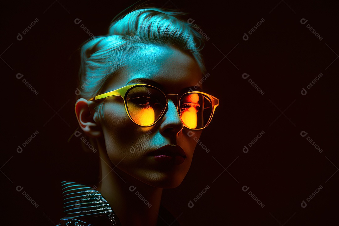 Imagem de mulher jovem realista.