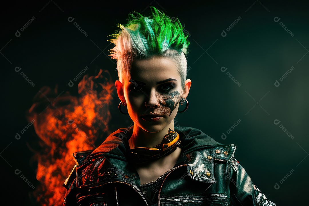 Imagem de mulher jovem realista.