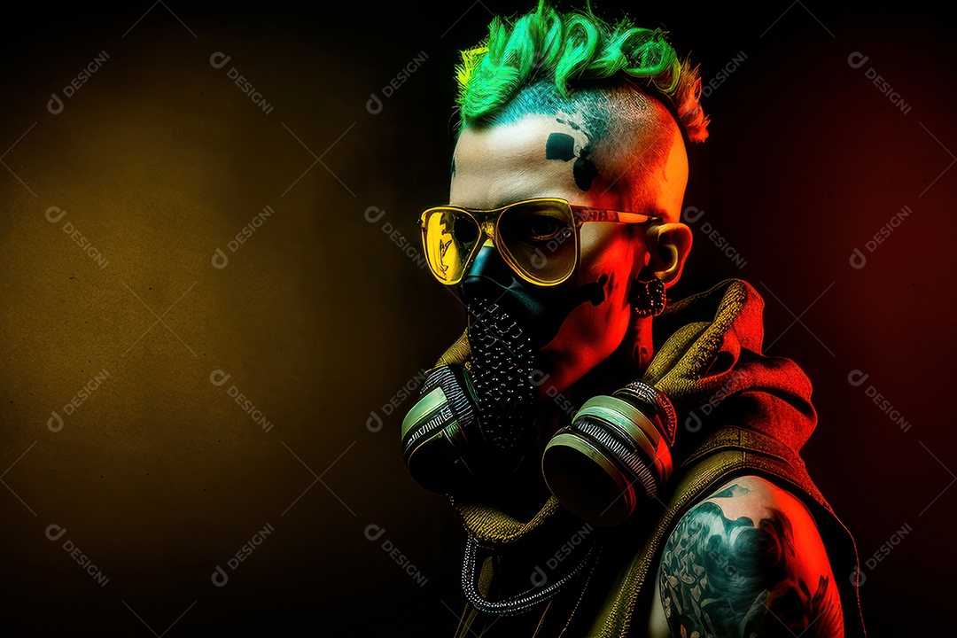 Imagem de mulher jovem realista.