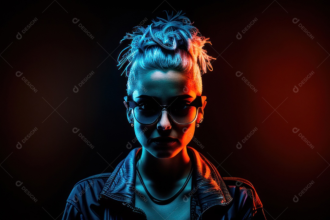 Imagem de mulher jovem realista sobre fundo isolado.