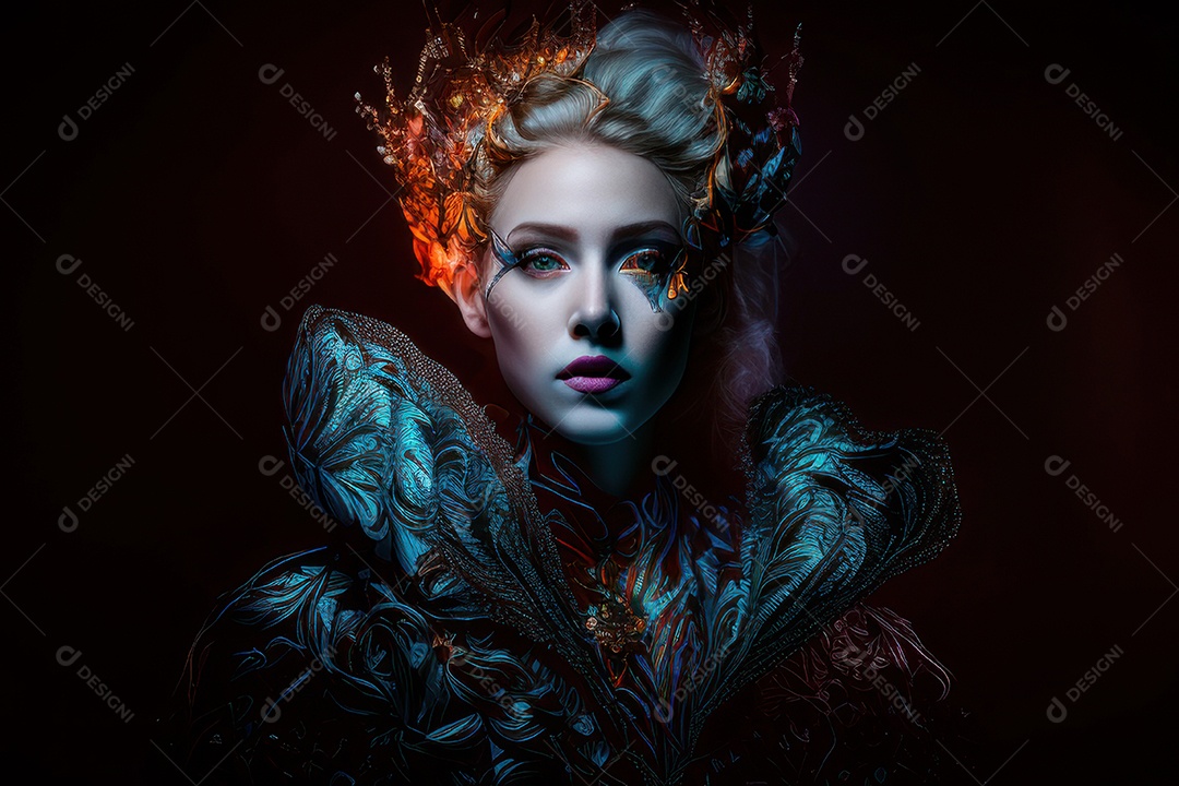 Imagem de mulher jovem realista.