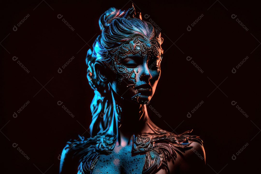 Imagem de mulher jovem realista.