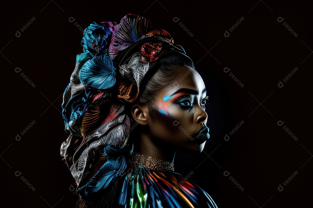 Imagem de mulher jovem realista.