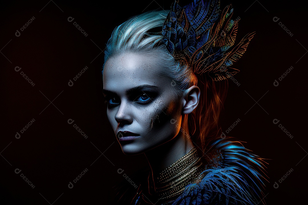 Imagem de mulher jovem realista.