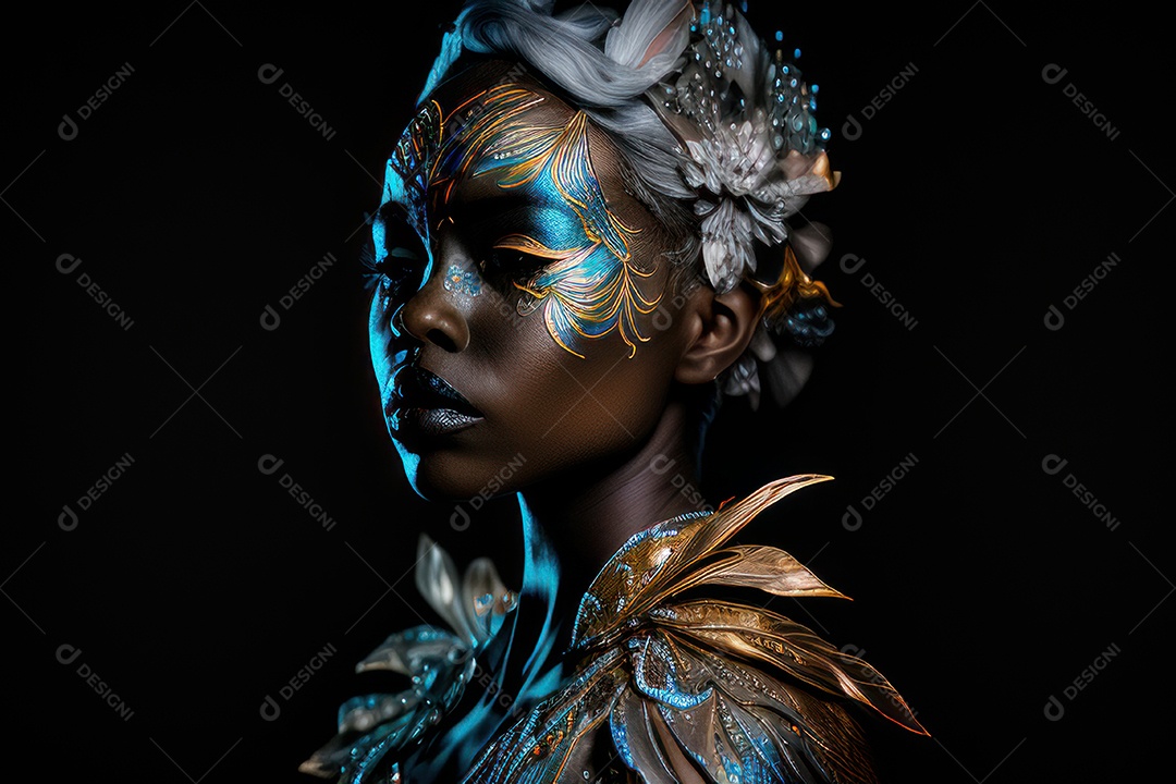 Imagem de mulher jovem realista.