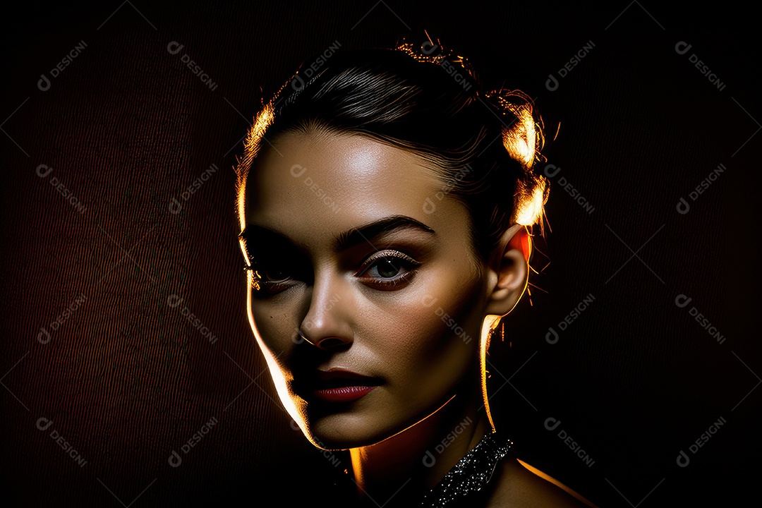 Imagem de mulher jovem realista.