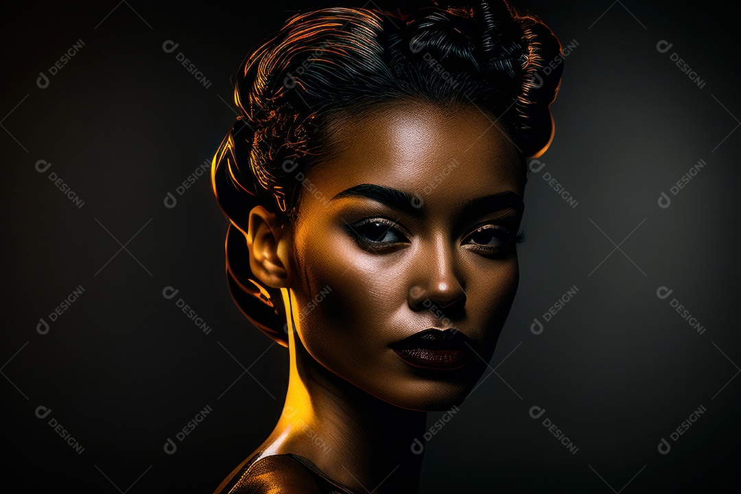 Imagem de mulher jovem realista.