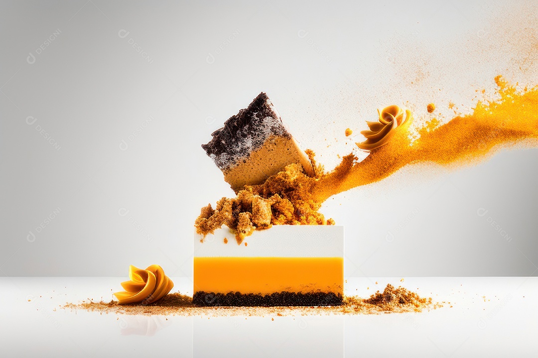 Bolo delicioso sobre fundo isolado.