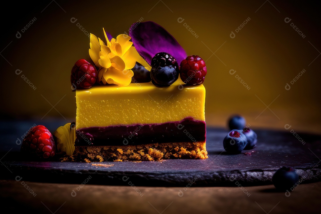 Bolo delicioso sobre fundo isolado.