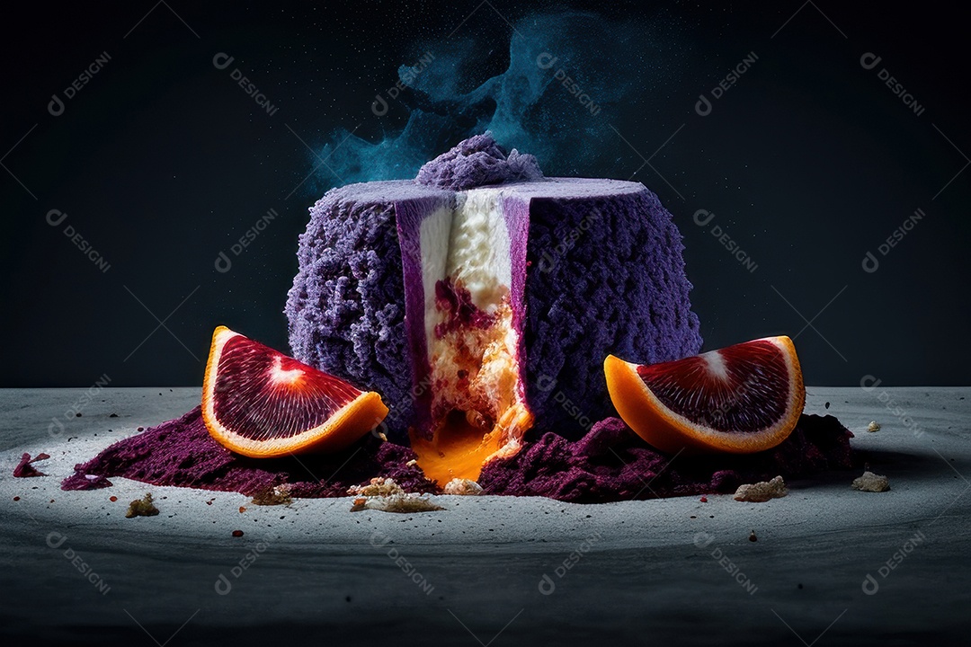 Fatia de bolo delicioso sobre fundo isolado.