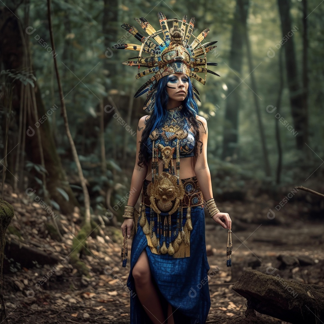 Mulher linda jovem indígena