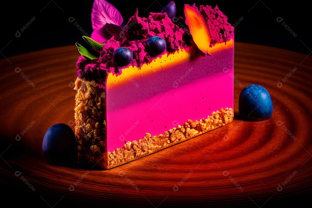 Fatia de bolo delicioso sobre fundo isolado.