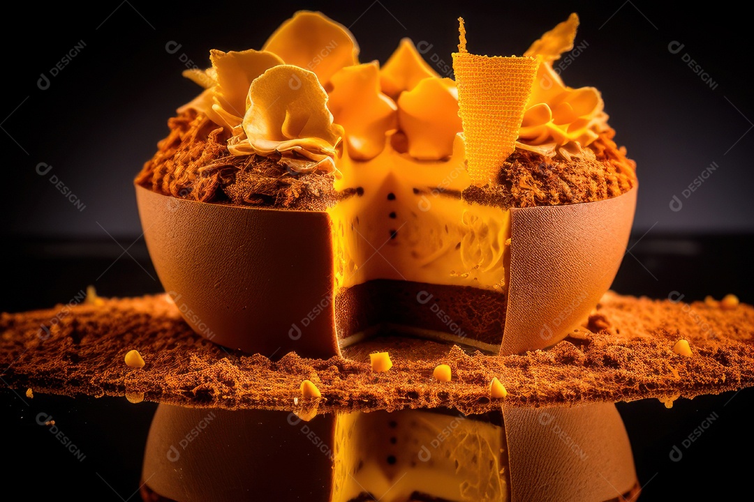 Fatia de bolo delicioso sobre fundo isolado.