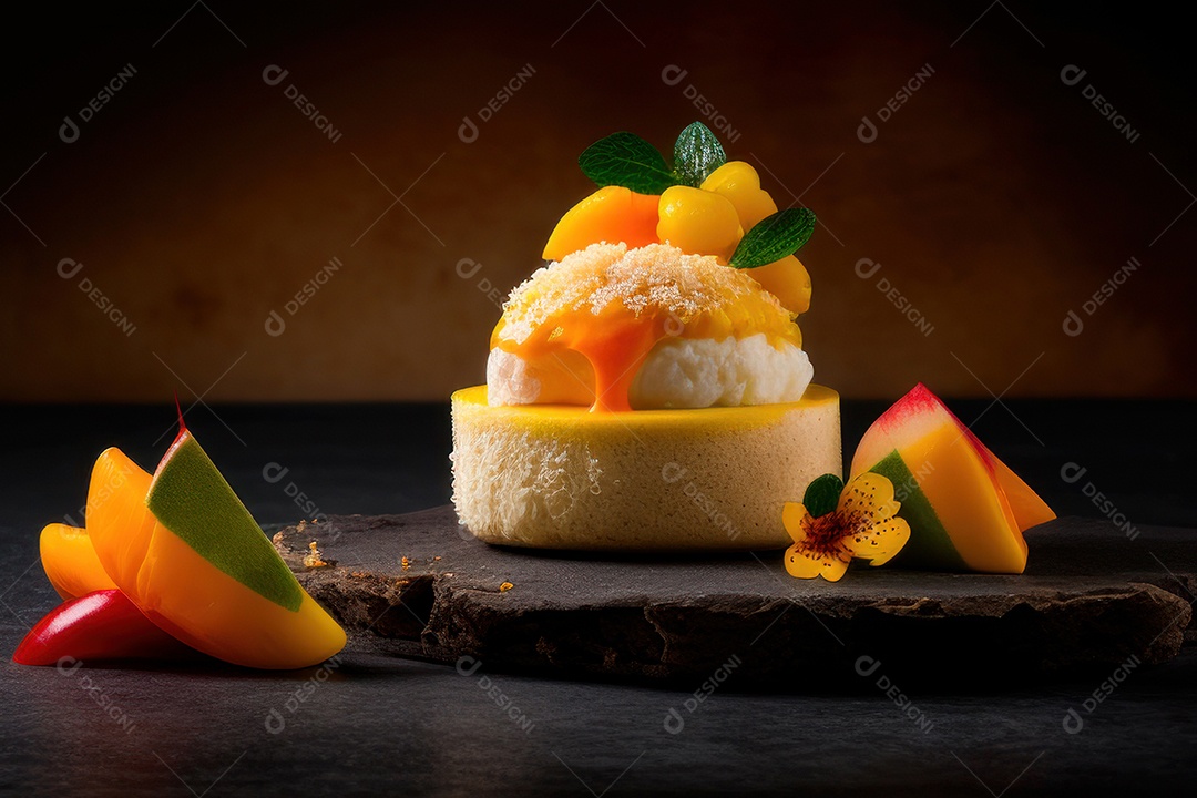 Fatia de bolo delicioso sobre fundo isolado.