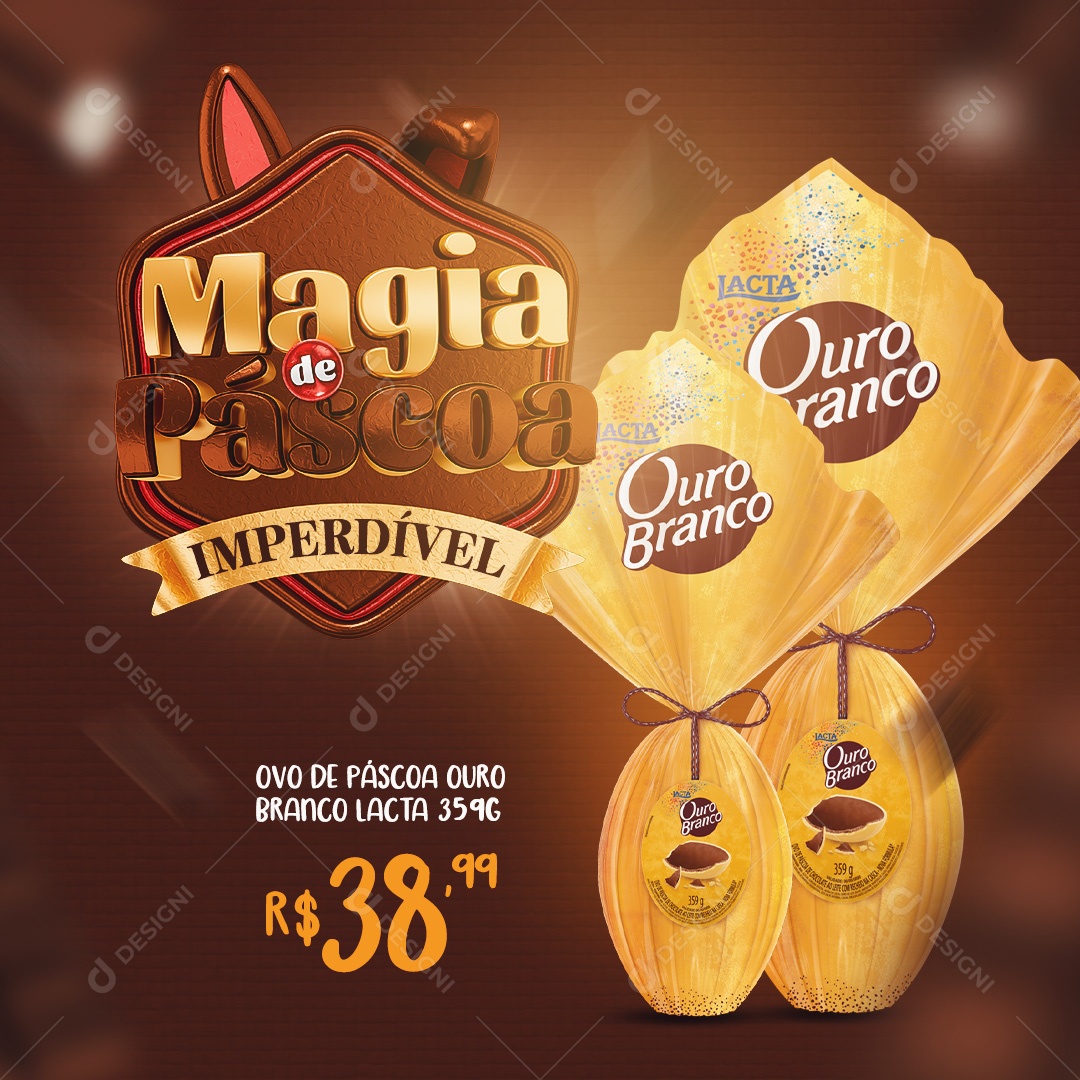 Magia da Páscoa Imperdível Venha Conferir Social Media PSD Editável