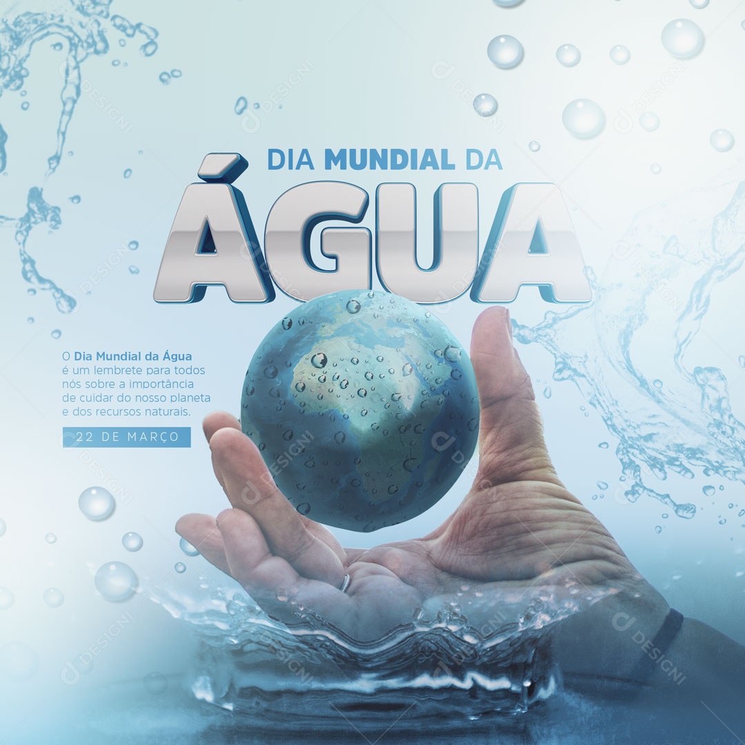 Dia Mundial da Água 22 de Março Social Media PSD Editável