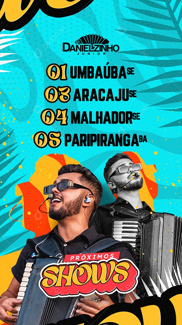Story Agenda Próximos Shows Danielzinho Junior Flyer Social Media PSD Editável